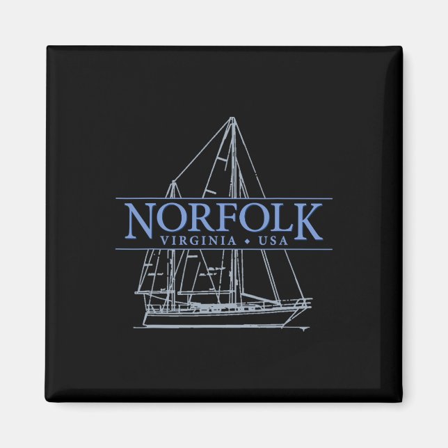 Norfolk Virginia Segeln  Magnet (Vorne)