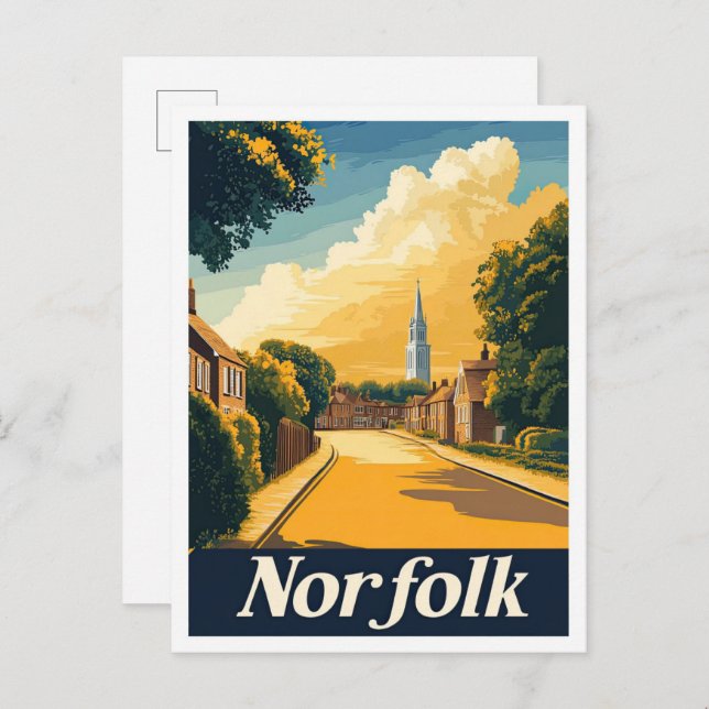 Norfolk Virginia USA Vintage Travel Illustration Postkarte (Vorne/Hinten)