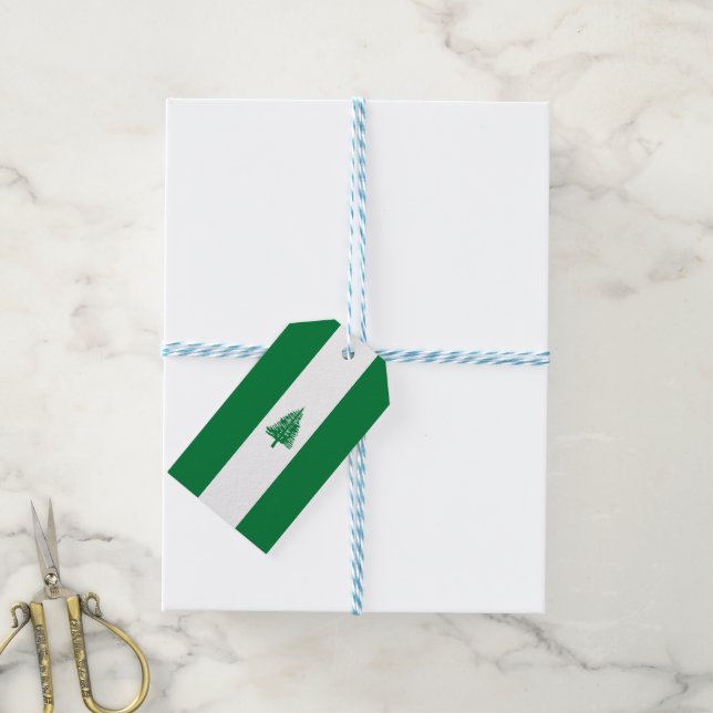 Norfolkinsel-Flagge Geschenkanhänger (Mit Garn)