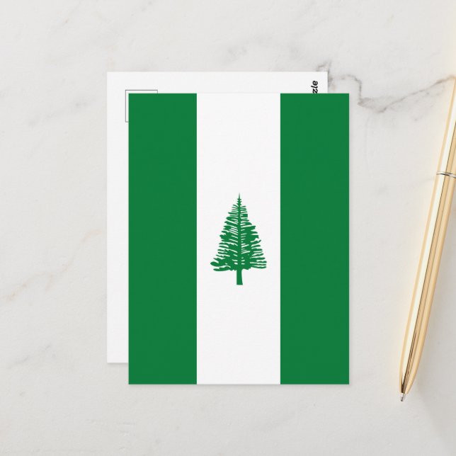 Norfolkinsel-Flagge Postkarte (Vorderseite/Rückseite Beispiel)