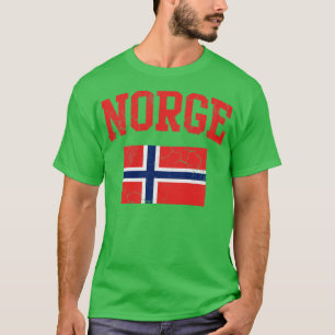 Norge Flag Norwegische Familie Norwegen Vintag Fad T-Shirt