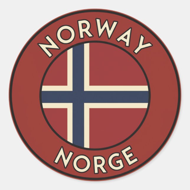 Norge Norway Runder Aufkleber (Vorderseite)