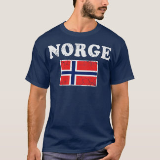 Norge Norwegen Flag Norwegisches Retro gestört T-Shirt