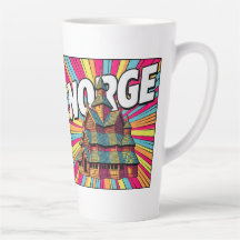 Norge Norwegen Stabbkirche Oslo Pop Art Latte Tass