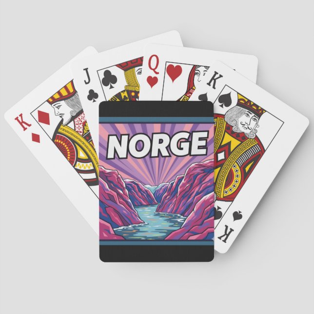 Norge Norwegian Geirangerfjords Fjords Poker Cards Spielkarten (Rückseite)