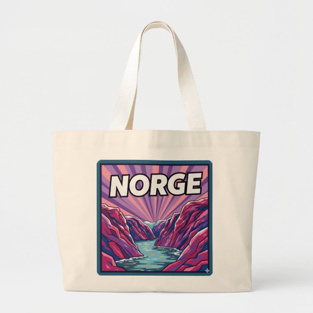 Norge Norwegian Geirangerfjords Fjords Tote Bag Jumbo Stoffbeutel (Vorne)