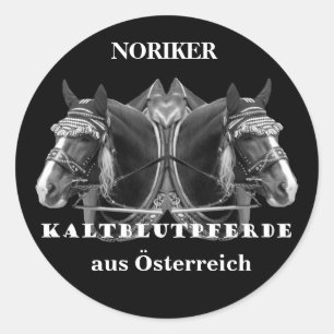 NORIKER Kaltblutpferde aus Österreich Runder Aufkleber