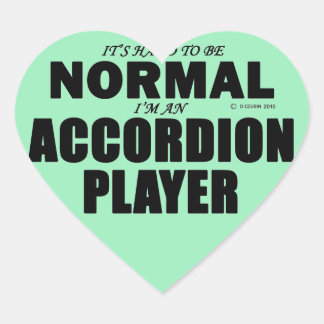 Normal Akcordion Player Heart Sticker
