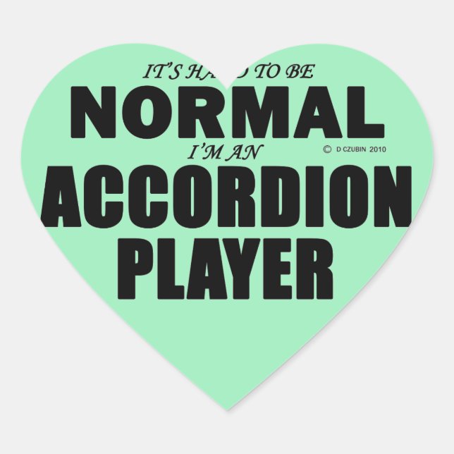 Normal Akcordion Player Heart Sticker (Vorderseite)