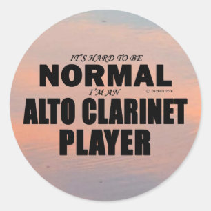 Normal Alto Clarinet Player Classic Round Aufklebe Runder Aufkleber
