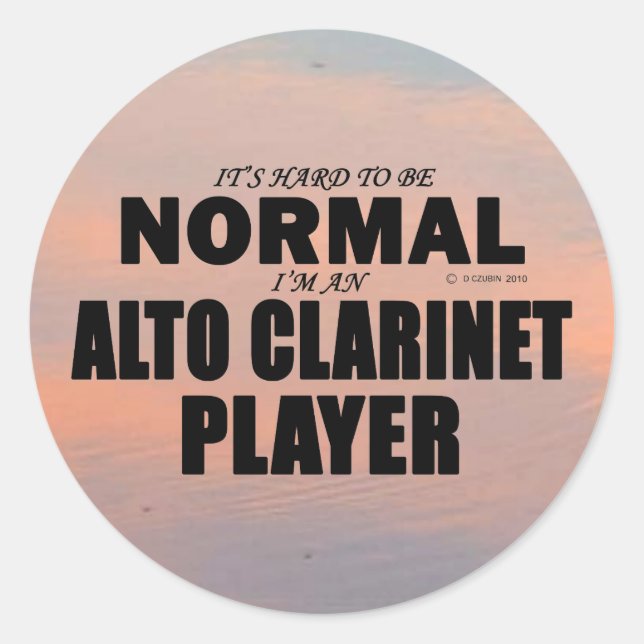 Normal Alto Clarinet Player Classic Round Aufklebe Runder Aufkleber (Vorderseite)