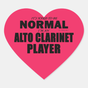 Normal-Alto-Klarinettenspieler-Heftsticker Herz-Aufkleber