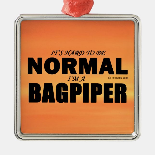 Normal Bagpiper Ornament Aus Metall (Vorne)