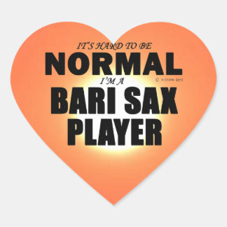 Normal Bari Sax Player Heart Sticker