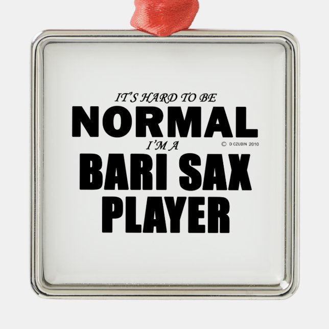 Normal Bari Sax Player Silbernes Ornament (Vorne)