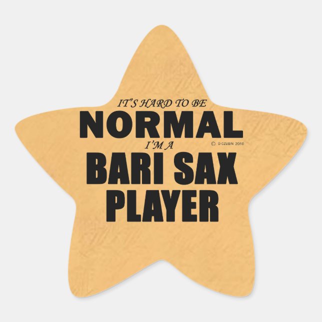 Normal Bari Sax Player Star-Aufkleber Stern-Aufkleber (Vorderseite)