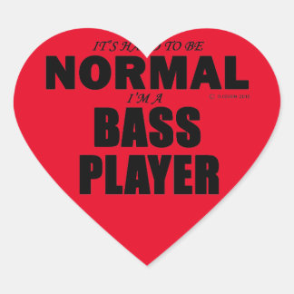 Normal-Bass-Player-Heftpflaster Herz-Aufkleber