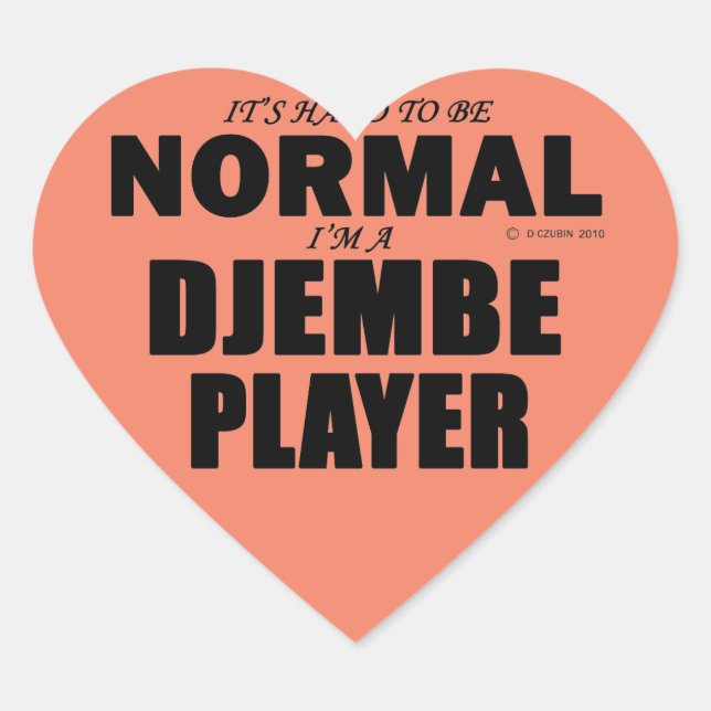 Normal Djembe Player Heart Sticker (Vorderseite)