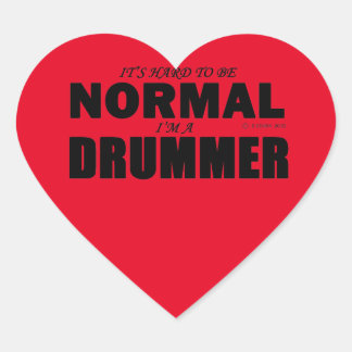 Normal Drummer Heart Sticker