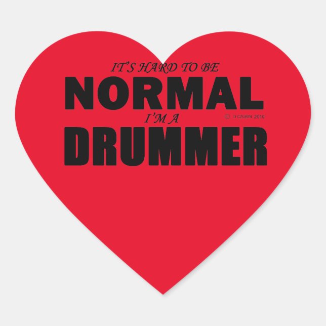 Normal Drummer Heart Sticker (Vorderseite)