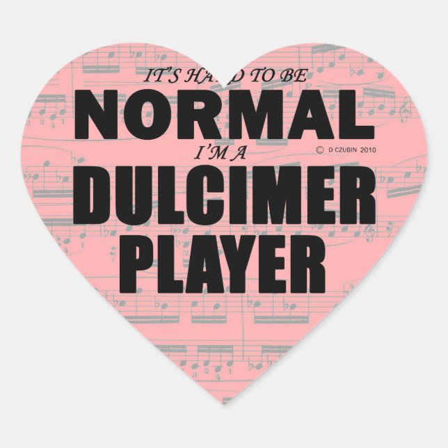 Normal Dulcimer Player Heftsticker Herz-Aufkleber (Vorderseite)