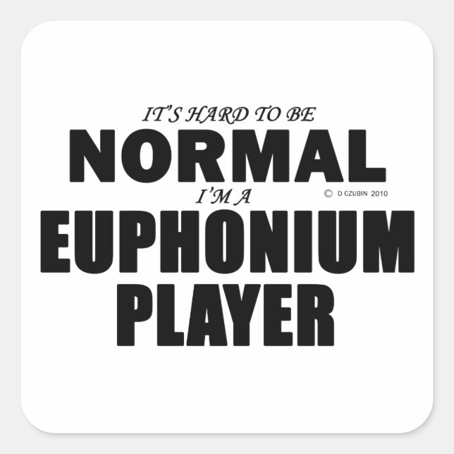 Normal-Euphonium-Player Quadratischer Aufkleber (Vorderseite)