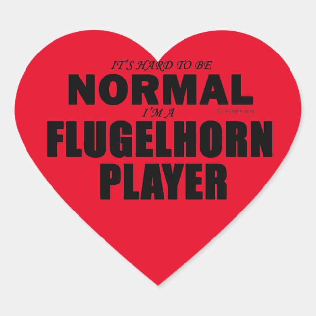 Normal Flugelhorn Player Heart Sticker (Vorderseite)