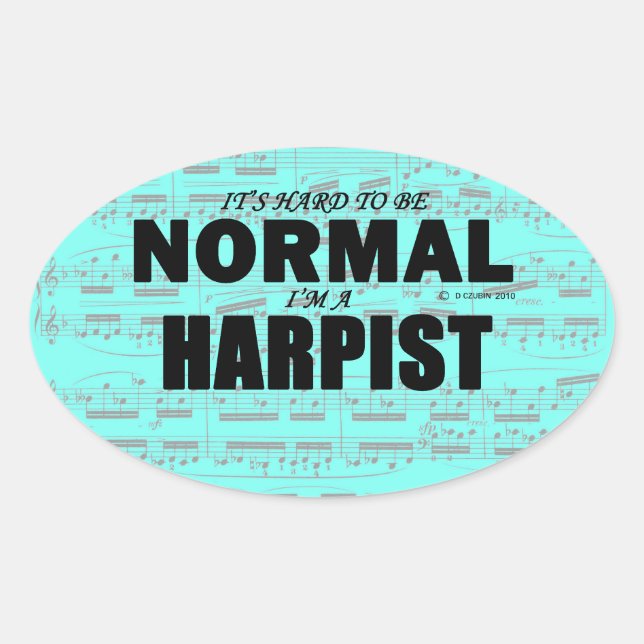 Normal Harpist Oval Sticker (Vorderseite)