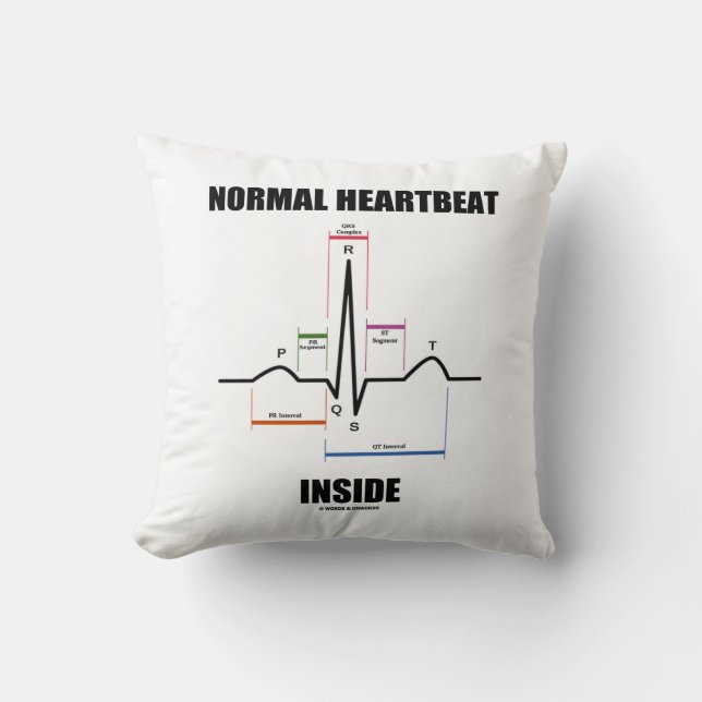 Normal Heartbeat Inside EKG EKG Elektrokardiogramm Kissen (Vorderseite)