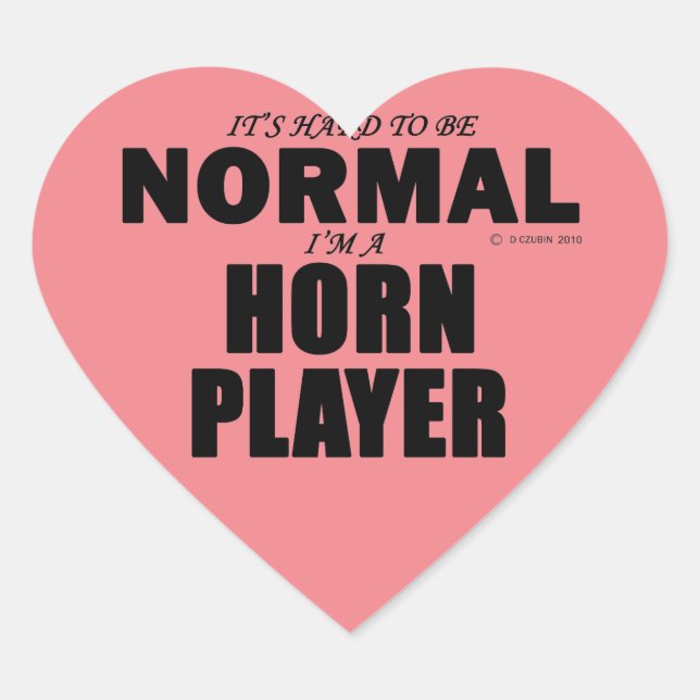 Normal Horn Player Heart Sticker (Vorderseite)