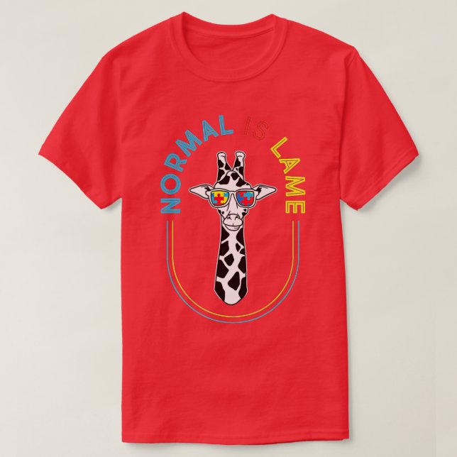 Normal ist lahm - Giraffe Autistisches Puzzle Auti T-Shirt (Design vorne)