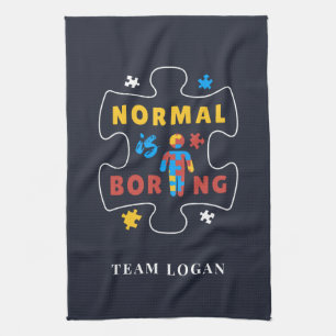 Normal ist langweilig Autism Awareness Puzzle Teil Geschirrtuch