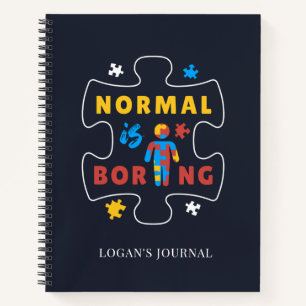 Normal ist langweilig Autism Awareness Puzzles Notizbuch