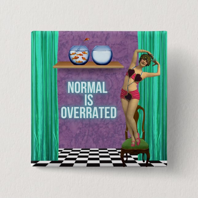 Normal ist überbewertet - Funky & Lustig   Button (Vorderseite)