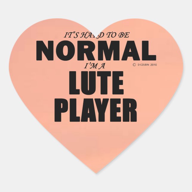 Normal Lute Player Heart Sticker (Vorderseite)