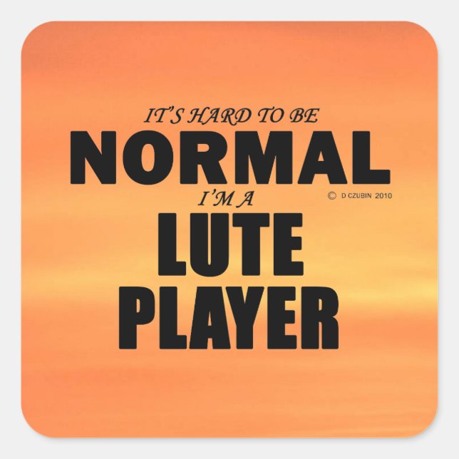 Normal Lute Player Square Sticker (Vorderseite)