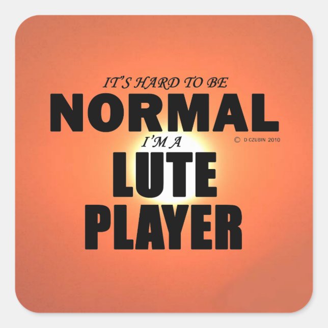 Normal Lute Player Square Sticker (Vorderseite)