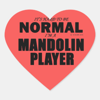 Normal Mandolin Player Heart Sticker