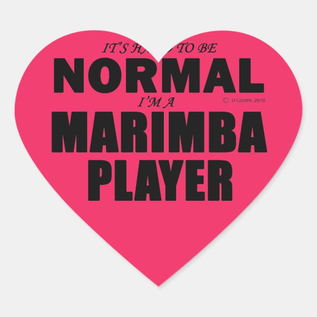 Normal Marimba Player Heart Sticker (Vorderseite)