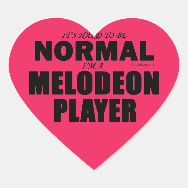 Normal Melodeon Player Heart Sticker (Vorderseite)