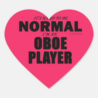 Normal Oboe Player Heart Sticker