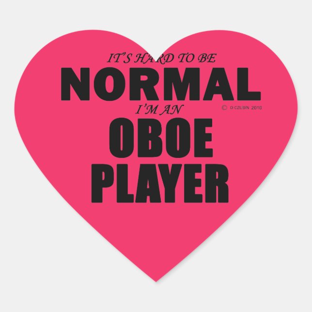 Normal Oboe Player Heart Sticker (Vorderseite)