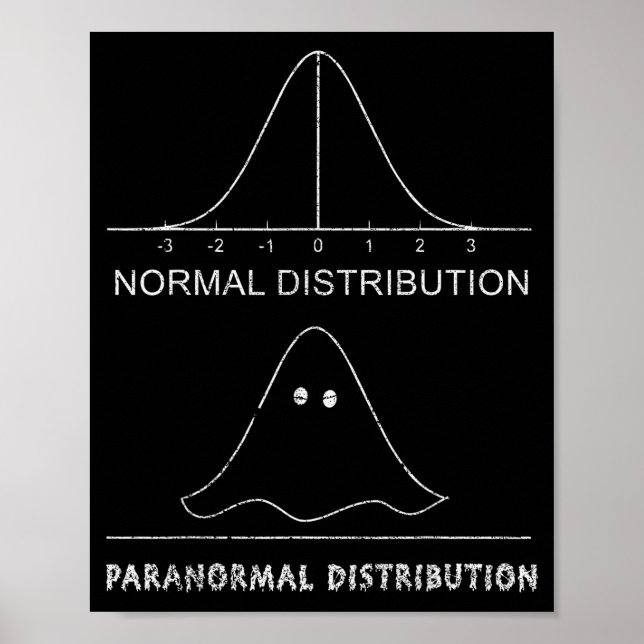 Normal Paranormal Distribution Funny Math Ghost Ha Poster (Vorne)