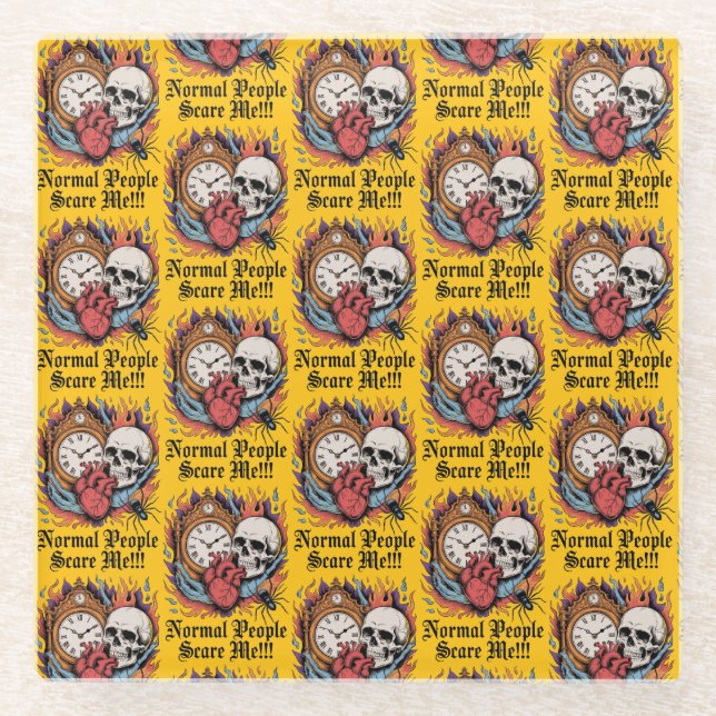 Normal People Scare Me Glasuntersetzer (Vorderseite)