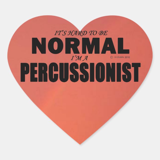 Normal Percussionist Heart Sticker (Vorderseite)