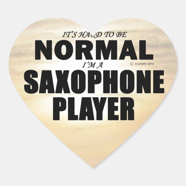 Normal Saxophon Player Heftpflaster Herz-Aufkleber (Vorderseite)