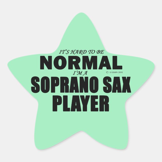 Normal Soprano Sax Player Star Sticker (Vorderseite)