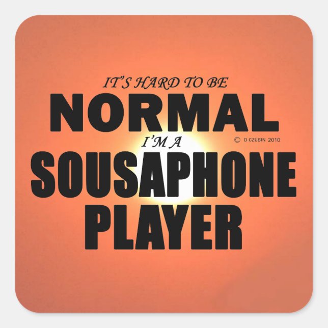 Normal Sousaphone Player Square Sticker (Vorderseite)