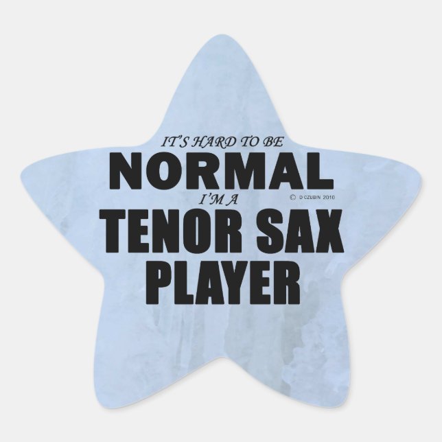 Normal Tenor Sax Player Star Sticker (Vorderseite)