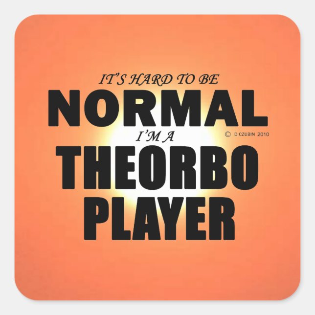 Normal-Theorbo-Player-Aufkleber Quadratischer Aufkleber (Vorderseite)